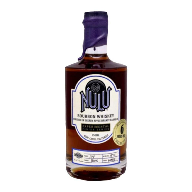 NULU 6 Year Old Single Barrel Bourbon Whiskey Aged In Sherry Oloroso Apple Brandy Barrels