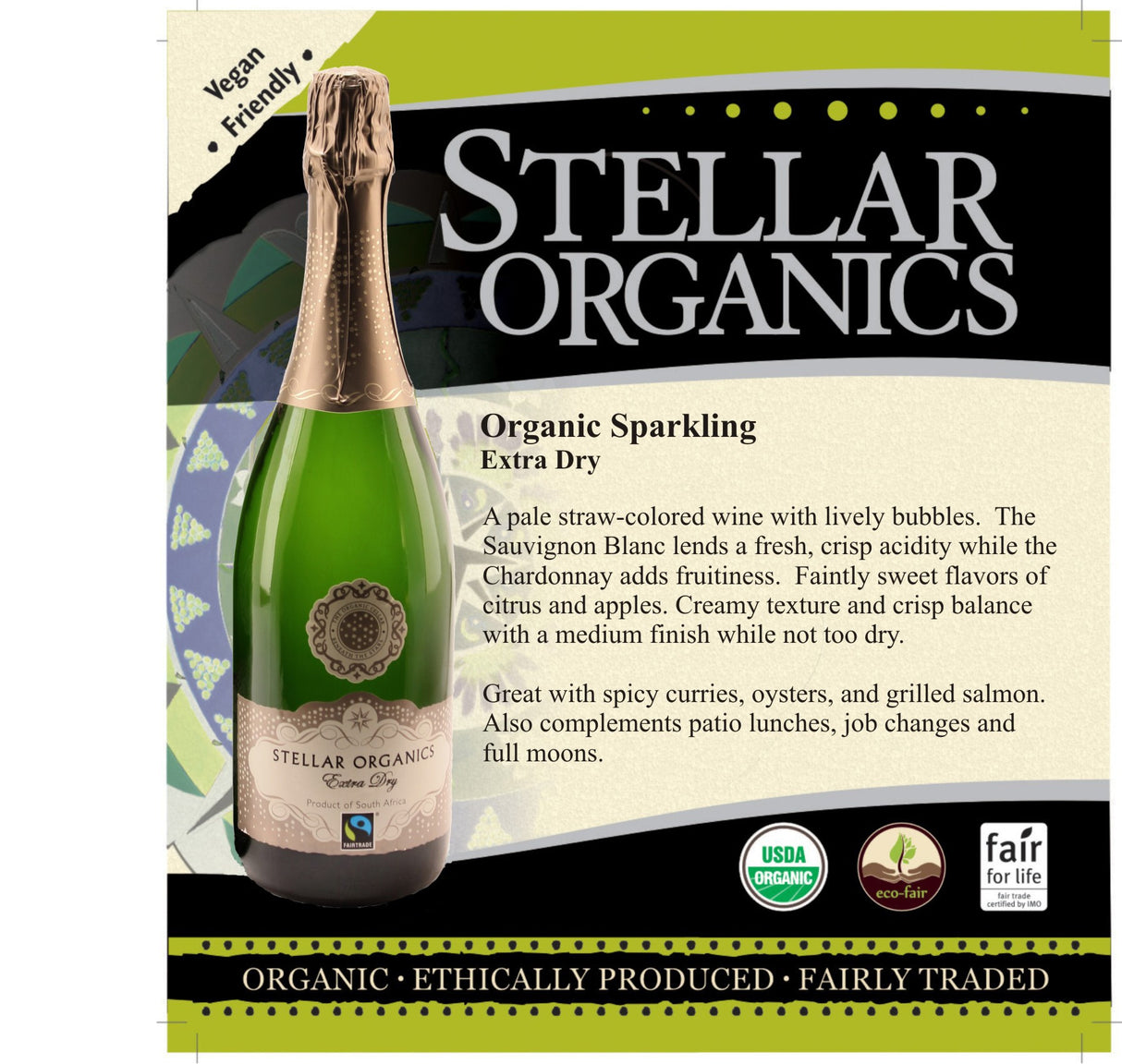 Stellar Organics Extra Dry Sparkling Wine - De Wine Spot | DWS - Drams/Whiskey, Wines, Sake