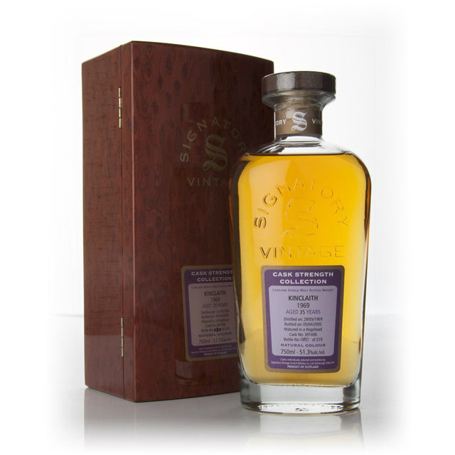 Kinclaith Hogshead 35 yrs Lowland Cask Strength Signatory Single Malt Scotch Whisky 750ml