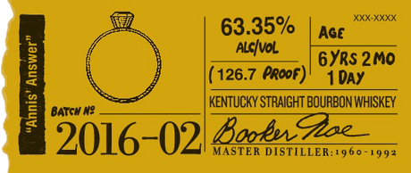 Bookers Small Batch Kentucky Straight Bourbon Whiskey 2016 Annis' Answer Batch