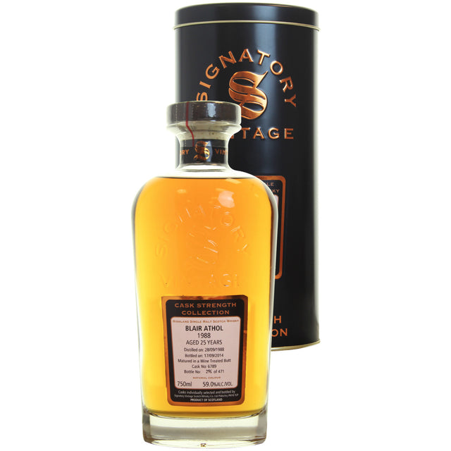 Blair Athol Refill Butt 25 yrs Highland Cask Strength Signatory Single Malt Scotch Whisky 750ml