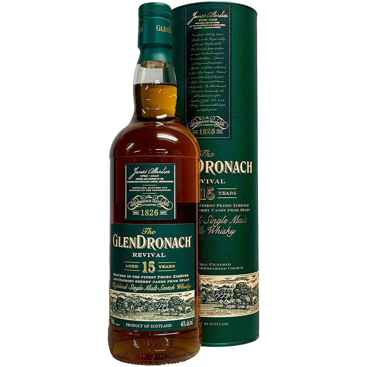 The GlenDronach Revival 15 Years Highland Single Malt Scotch Whisky - De Wine Spot | DWS - Drams/Whiskey, Wines, Sake