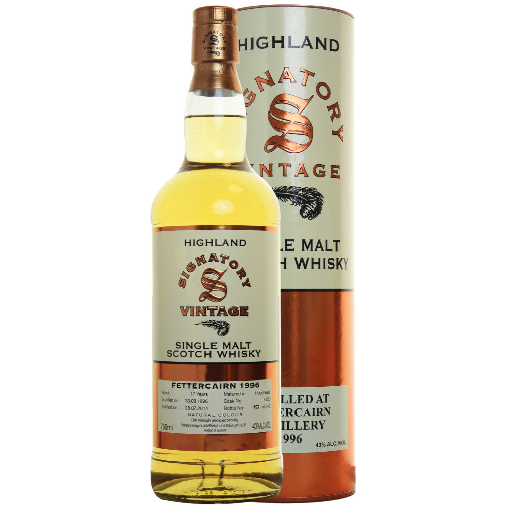 Fettercairn Bourbon 12 yrs Highland 86 Proof Signatory Single Malt Scotch Whisky - De Wine Spot | DWS - Drams/Whiskey, Wines, Sake