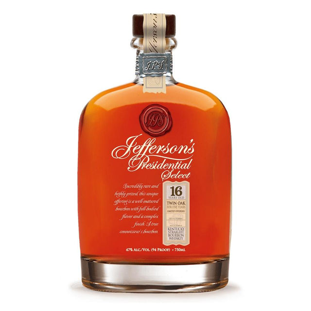 Jefferson’s Presidential Select 16 Year Old Twin Oak Straight Bourbon Whiskey 750ml