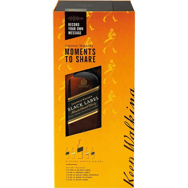 Johnnie Walker Black Label Moments to Share Voice Recorder Gift Set 750ml