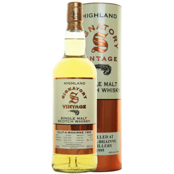 Alt-a-Bhainne Hogshead 18 yrs Highland 86 Proof Signatory Single Malt Scotch Whisky 750ml