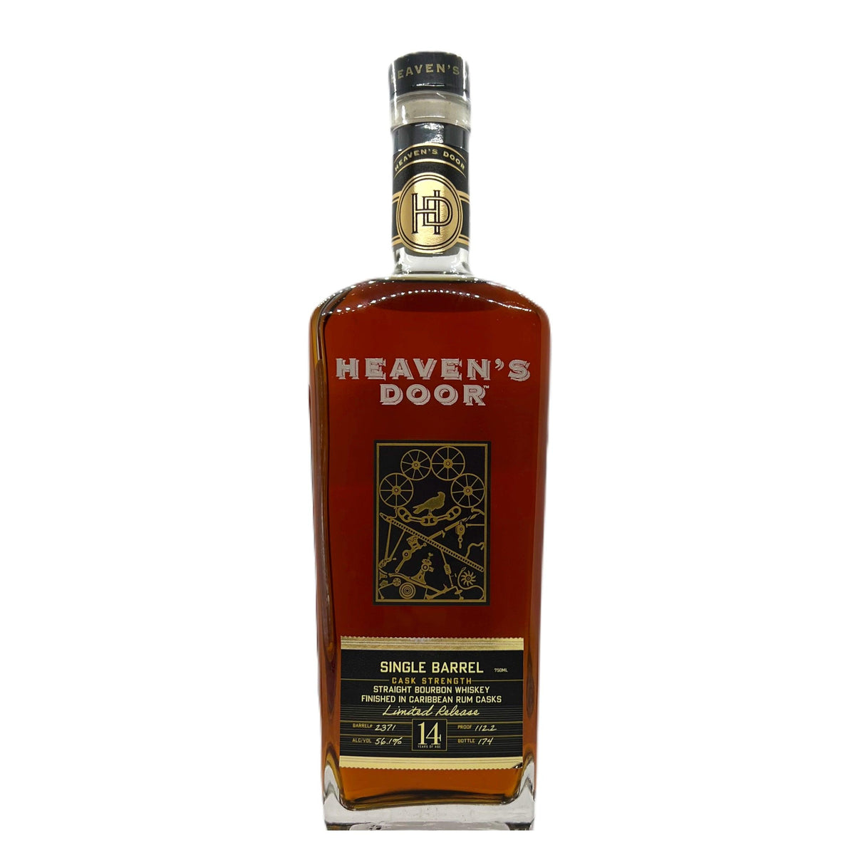 Heaven's Door 14 Years Limited Release Single Barrel Cask Strength Straight Bourbon Whiskey Finished in Caribbean Rum Casks