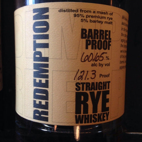 Redemption Straight Rye Whiskey Barrel Proof