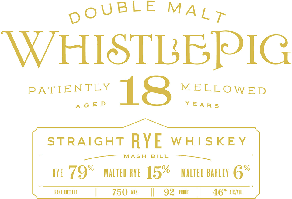 WhistlePig Double Malt 18 Year Old Straight Rye Whiskey - De Wine Spot | DWS - Drams/Whiskey, Wines, Sake